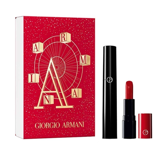 Giorgio Armani Eyes To Kill set tusz do rzęs 10ml pomadka 1,4g