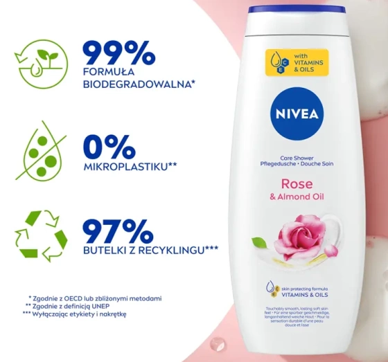 NIVEA Rose&Almond Oil żel pod prysznic 500 ml