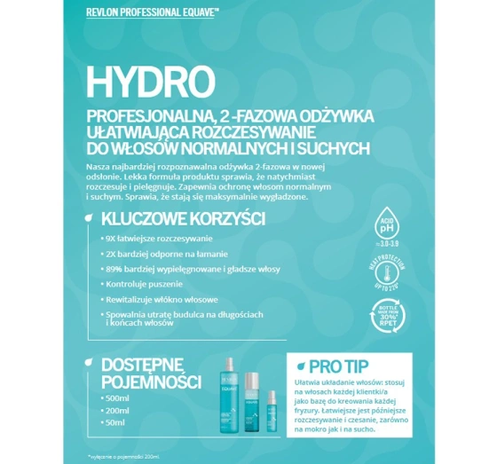 Revlon Professional Equave dwufazowa odżywka do włosów normalnych i suchych 500ml