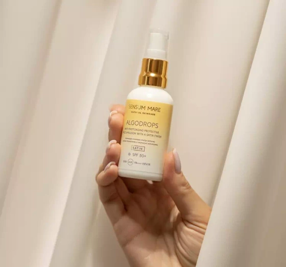 Sensum Mare Algodrops Satin emulsja ochronna przeciw fotostarzeniu SPF50 UVB UVA PA HEV/IR satynowe wykończenie 50 ml
