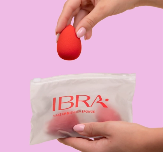 Ibra Makeup Blender Sponge zestaw gąbeczek do makijażu Czerwone 3szt