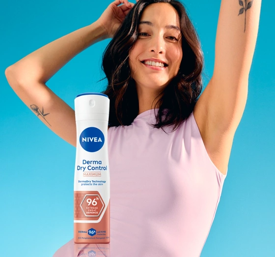 NIVEA Derma Dry Control Maximum antyperspirant w sprayu dla kobiet 150 ml