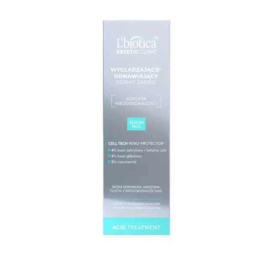 L'Biotica Estetic Clinic Acid Treatment wygładzająco-odnawiające serum na noc 30 ml