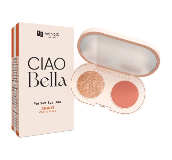 AA Wings of Color CIAO Bella mini paletka cieni do powiek 02 Neo Peach Opal Sunset 2 x 1,2 g