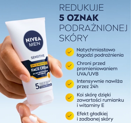 NIVEA MEN Sensitive ochronny krem do twarzy SPF15 75 ml