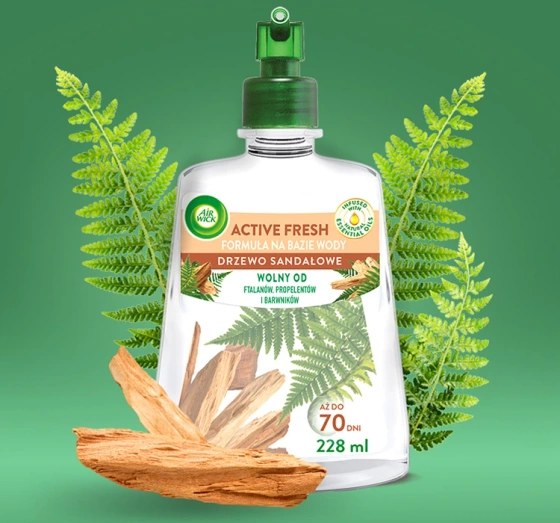 Air Wick Active Fresh automatyczny odświeżacz powietrza wkład Drzewo Sandałowe 228 ml