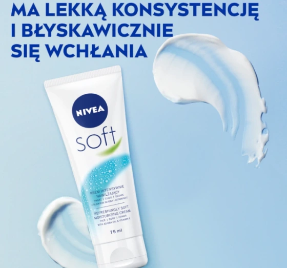 NIVEA Soft intensywnie nawilżający krem do twarzy, ciała i dłoni 75 ml