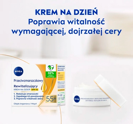 NIVEA przeciwzmarszczkowy rewitalizujący krem do twarzy na dzień SPF15 50 ml