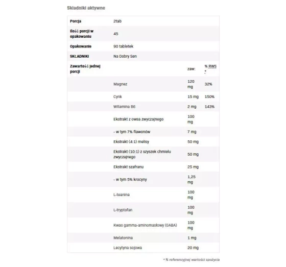 SFD NA DOBRY SEN SUPLEMENT DIETY 90 TABLETEK