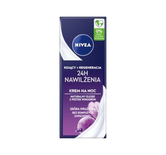 NIVEA 24h Nawilżenia kojąco-regenerujący krem do twarzy na noc 50 ml