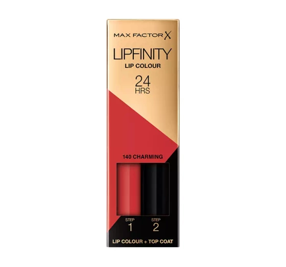 Max Factor Lipfinity pomadka 140 Charming 2,3 ml Top Coat 1,9 g