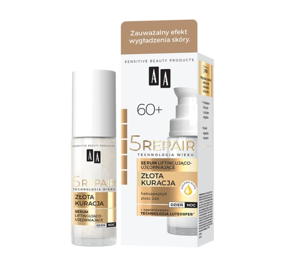 AA 5 Repair Złota Kuracja 60 serum liftingująco-ujędrniające do twarzy, szyi i dekoltu 30 ml