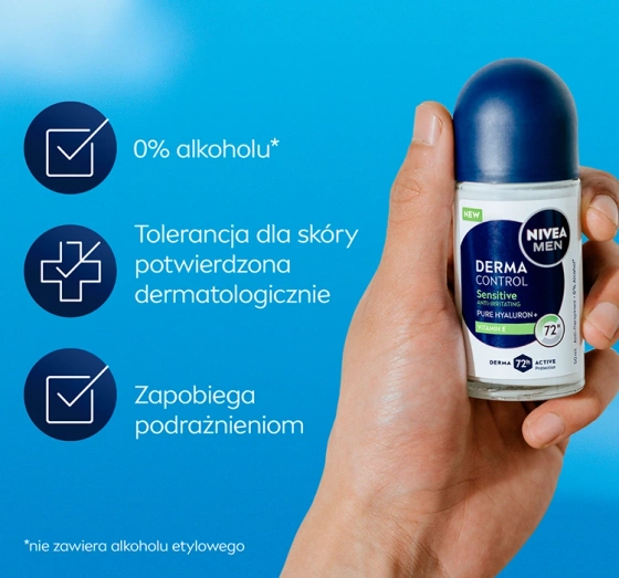 NIVEA MEN Derma Control antyperspirant w kulce dla mężczyzn Sensitive 50 ml