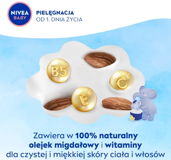 NIVEA BABY żel 2w1 do mycia ciała i włosów dla dzieci z pompką 500 ml