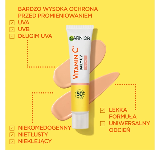 Garnier Vitamin C Daily UV rozświetlający fluid do twarzy SPF50 Glow 40 ml