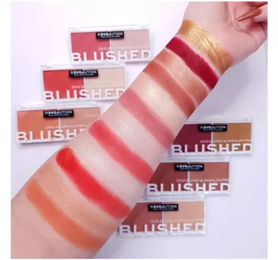 Relove Duo Blush Highlighter paleta do modelowania twarzy Baby 2x2,9g