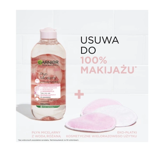 Garnier płyn micelarny z wodą różaną do skóry pozbawionej blasku 400 ml