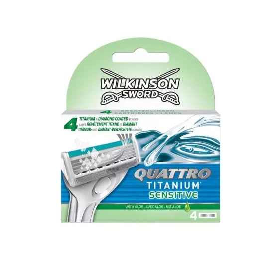 Wilkinson Sword Quattro Titanium Sensitive wkłady do maszynki do golenia dla mężczyzn 4 sztuki