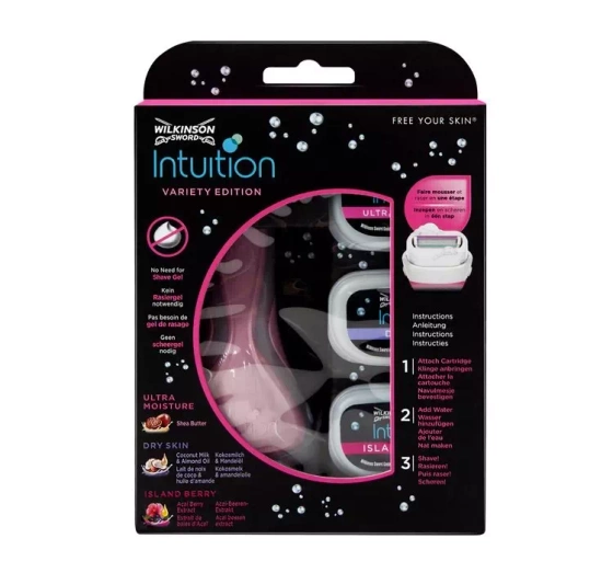 Wilkinson Sword Intuition Variety Edition maszynka do golenia dla kobiet rączka 3 wkłady