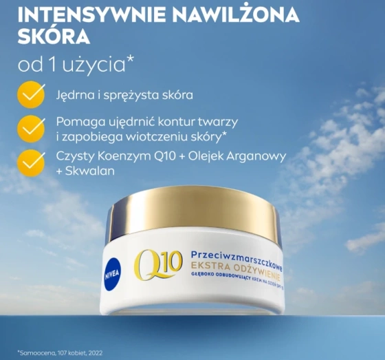 NIVEA Q10 Przeciwzmarszczkowe Ekstra Odżywienie głęboko odbudowujący krem na dzień SPF15 50 ml