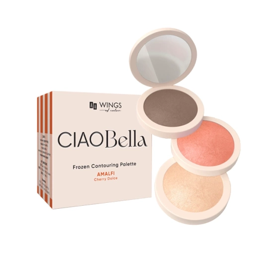 AA Wings of Color Bella zestaw kosmetyków w kompakcie do konturowania twarzy 02 Brunette 3 x 2,5 g