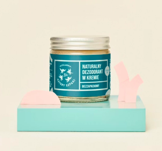 Mydlarnia Cztery Szpaki naturalny dezodorant w kremie z dodatkiem sody Bezzapachowy 60 ml