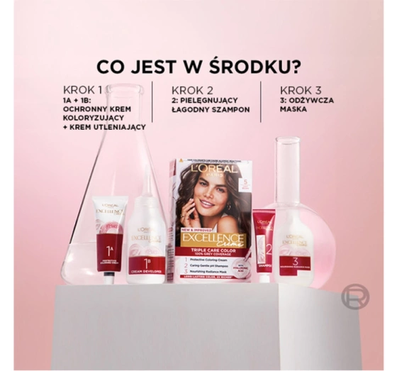 L’Oréal Paris Excellence Créme trwała farba do włosów 200 Głęboki Ciemny Brąz