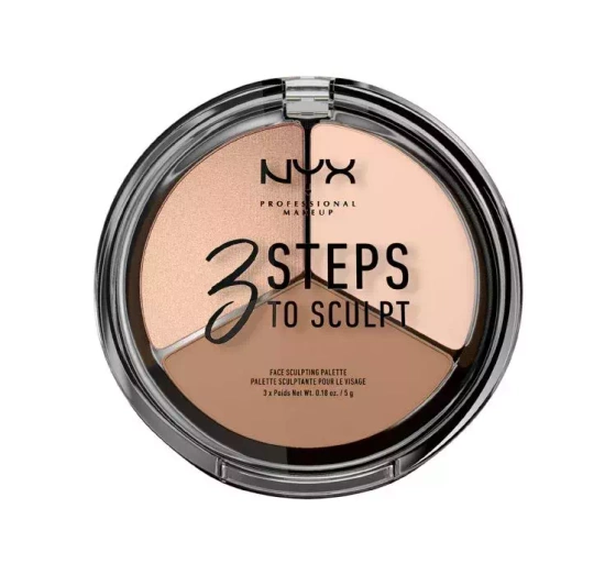 NYX Professional Makeup 3 Steps to Sculpt paleta do konturowania 01 Fair 15 g