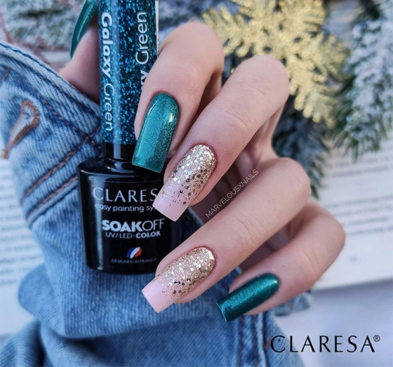 Claresa hybrydowy lakier do paznokci Galaxy Green 5 g