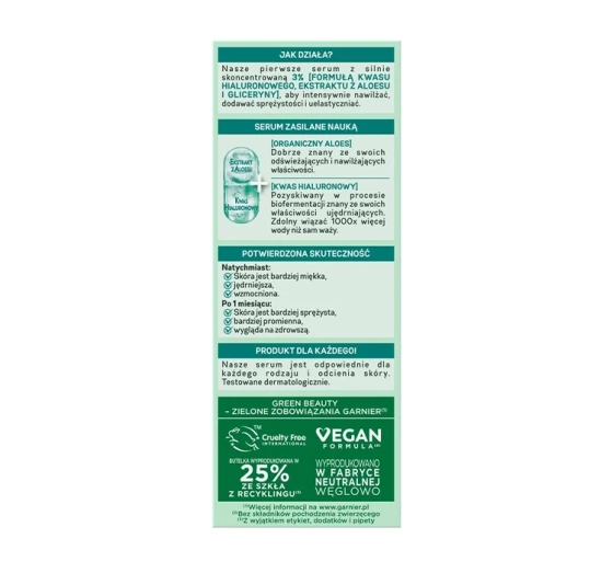Garnier Hyaluronic Aloe super serum nawilżające 30 ml
