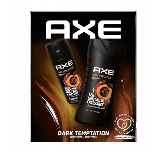 Axe Dark Temptation zestaw prezentowy dla mężczyzn żel pod prysznic 250 ml dezodorant 150 ml
