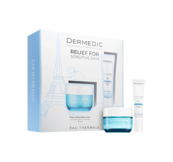 Dermedic Hydrain3 Hialuro zestaw kosmetyków krem do twarzy 50 ml krem pod oczy 15 ml
