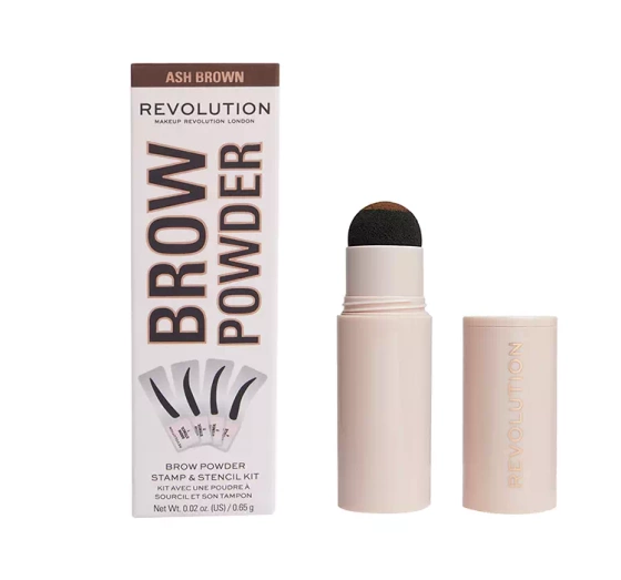 Makeup Revolution Brow Powder zestaw do brwi stempel szablony Ash Brown