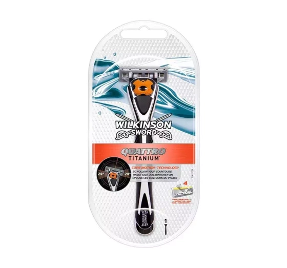 Wilkinson Quattro Titanium Core Motion maszynka do golenia dla mężczyzn rączka 1 wkład