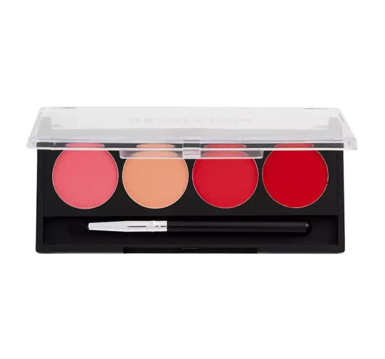 Makeup Revolution Graphic Liners paleta żelowych eyelinerów z pędzelkiem Pretty Pink 5,4g