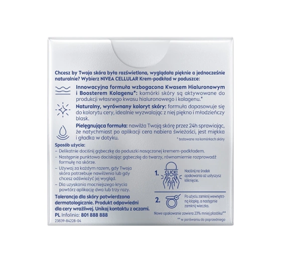 NIVEA Hyaluron Cellular Filler podkład w kompakcie SPF15 02 Mittel 15 g