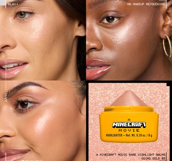 NYX Professional Makeup × A Minecraft Movie kremowy rozświetlacz do twarzy 03 Going Gold 8 g