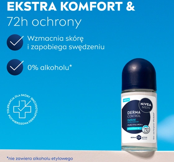 NIVEA MEN Derma Control antyperspirant w kulce dla mężczyzn Defend 50 ml