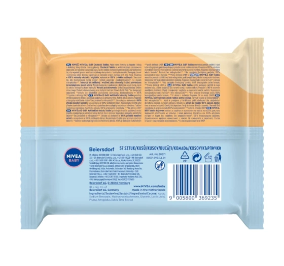 NIVEA BABY Toddies chusteczki oczyszczające dla dzieci 57 sztuk