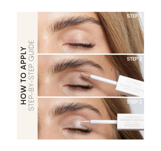 Gosh Eyeconic Shadows Matte and Metallic dwustronny cień w płynie 001 Basic B 2 x 1,5 ml