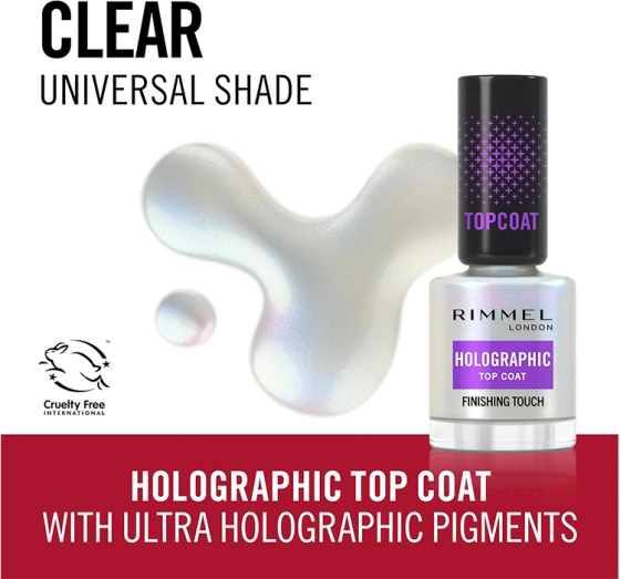 Rimmel Holographic top coat lakier do paznokci 12ml