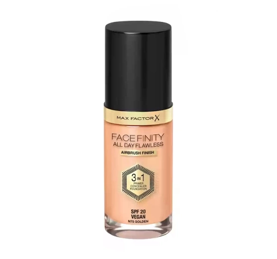 Max Factor Facefinity All Day Flawless 3in1 wegański podkład N75 Golden 30 ml