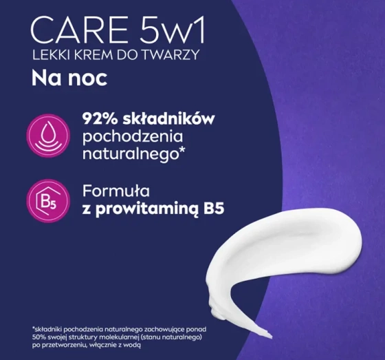 NIVEA Care 5w1 lekki krem do twarzy na noc 100 ml