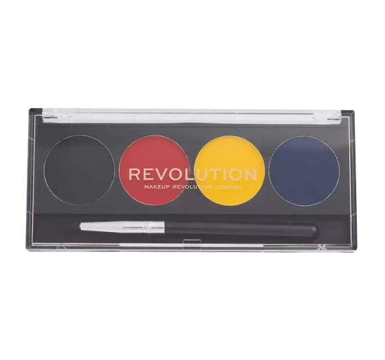 Makeup Revolution Graphic Liners paleta żelowych eyelinerów z pędzelkiem Artist Ego 5,4g