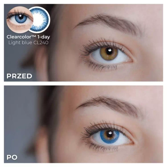ClearLab ClearColor 1-Day Light Blue kolorowe soczewki kontaktowe 10 szt