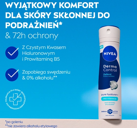 NIVEA Derma Control antyperspirant w sprayu dla kobiet Defend 150 ml