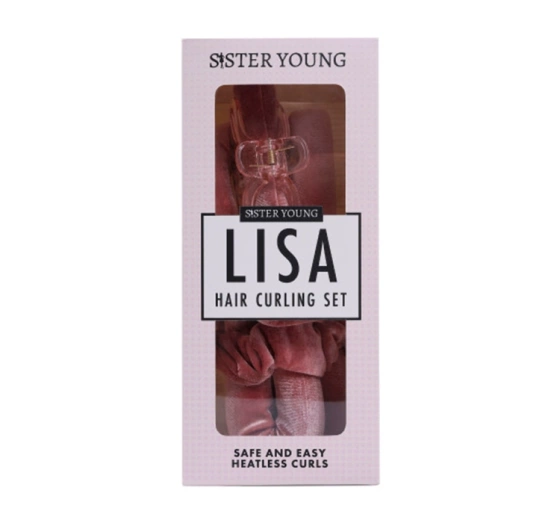 Sister Young Lisa zestaw do kręcenia włosów wałek 2 scrunchie klips Pink