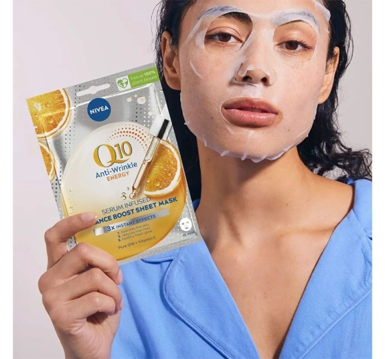NIVEA Q10 Energy przeciwzmarszczkowa maska w płachcie 1 sztuka