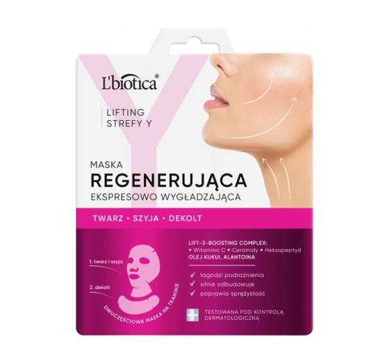 L'Biotica Lifting Strefy Y regenerująca maska do twarzy ekspresowo wygładzająca 1 sztuka