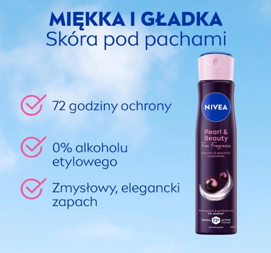 NIVEA Pearl&Beauty Black Pearl antyperspirant w sprayu dla kobiet 150 ml